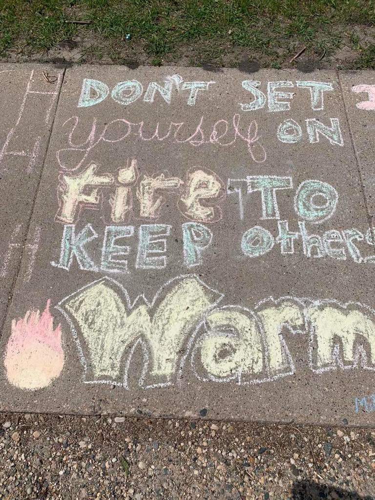 don't set yourself on fire to keep others warm