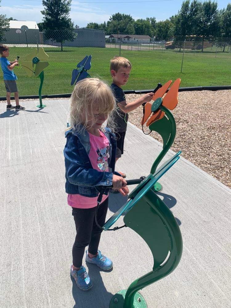 the kids having fun in the park.