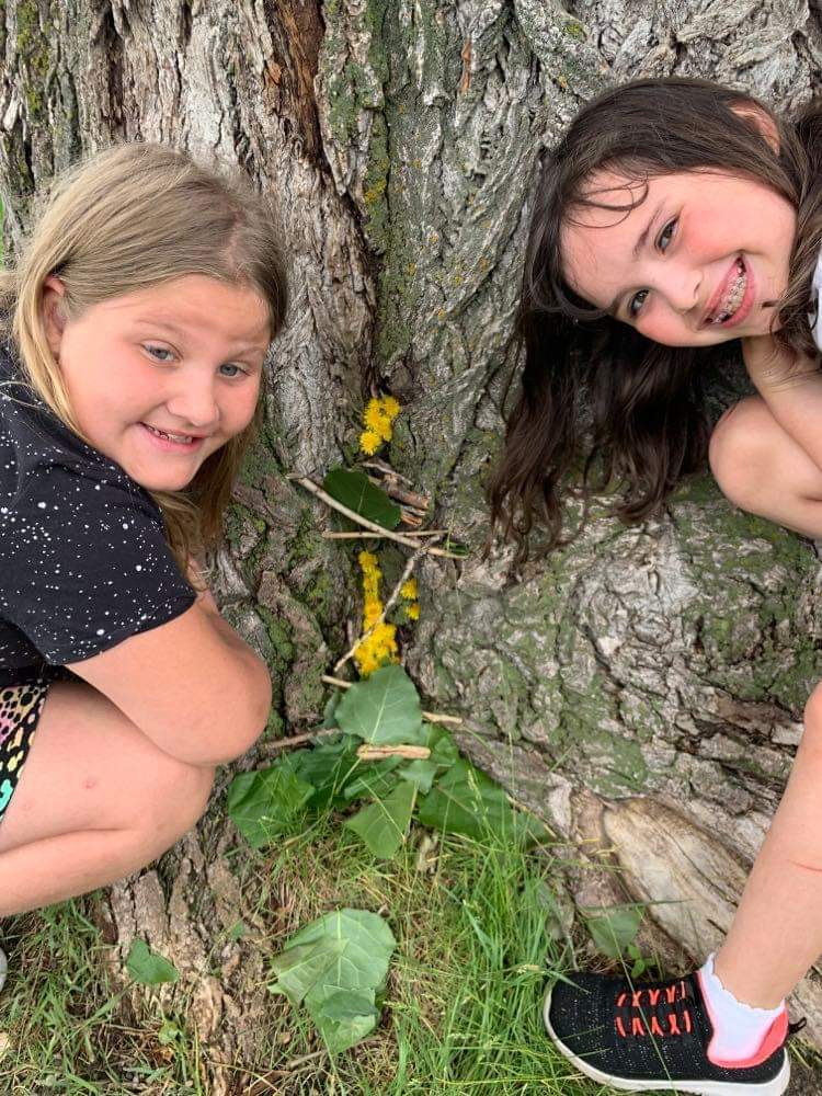 the girls made a fairy house