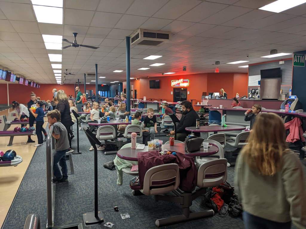 All the kids bowling