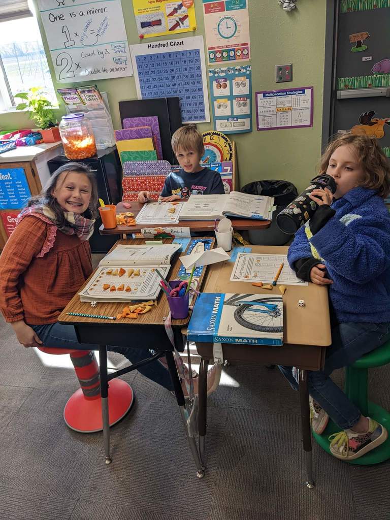 Kids working at their desks