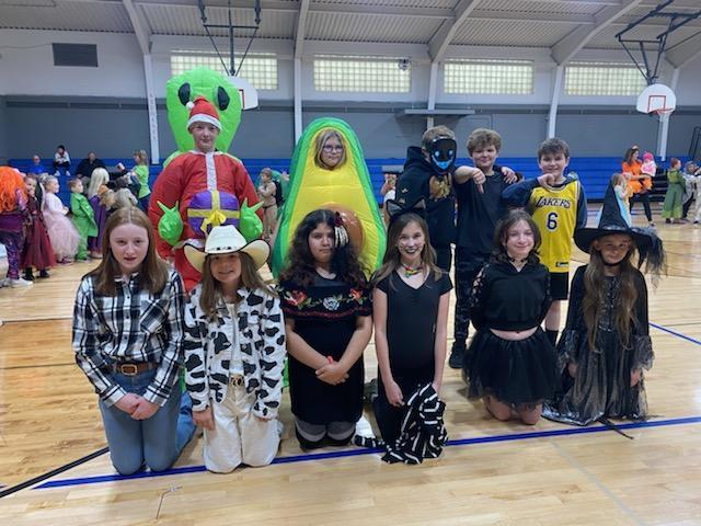Students dressed up for Halloween!