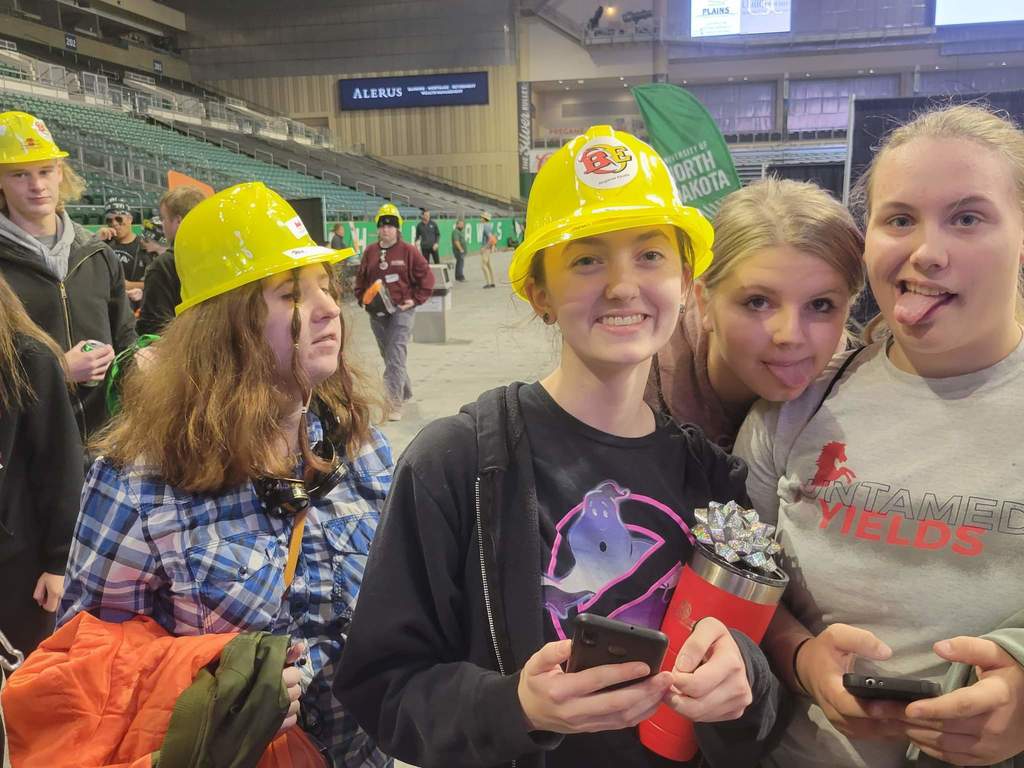 The girls with hard hats