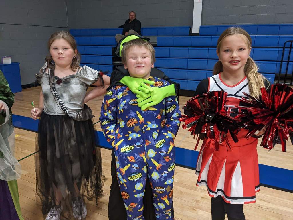 The 3rd graders in their costumes.