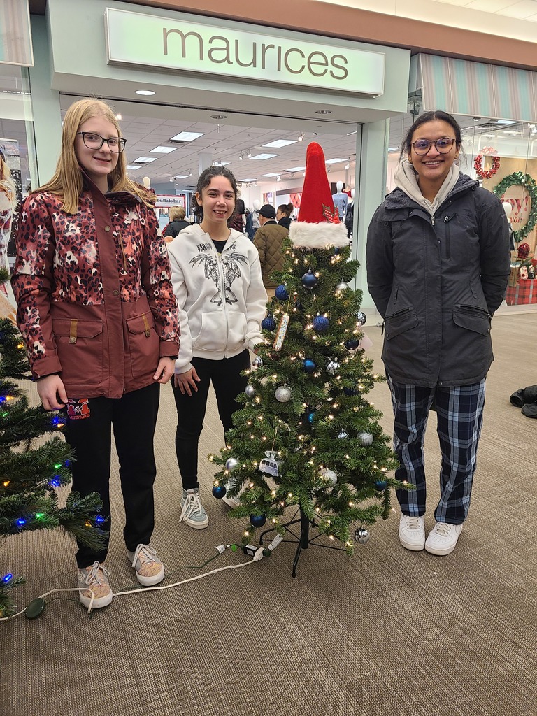 Middle school girl's decorated trees.