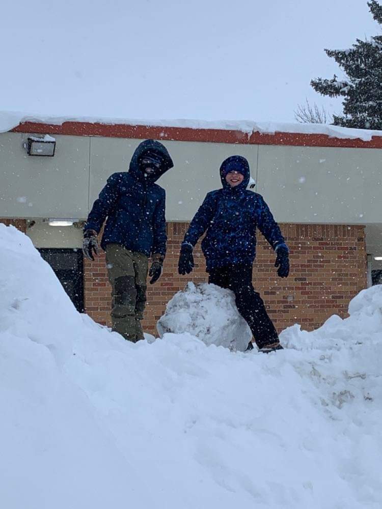 Huge snow drifts.