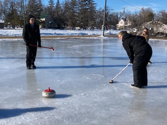 The girls curling