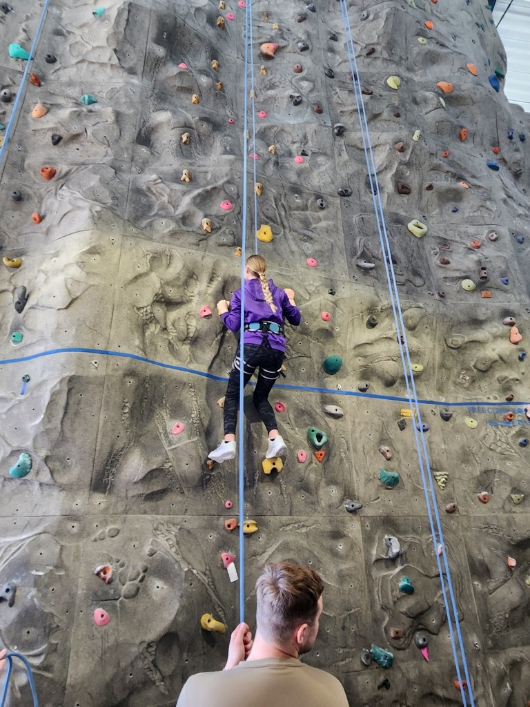a girl climbing