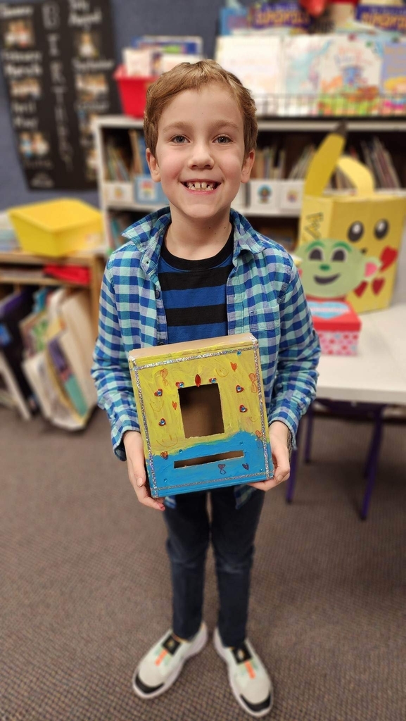 a boy and his Valentine's box