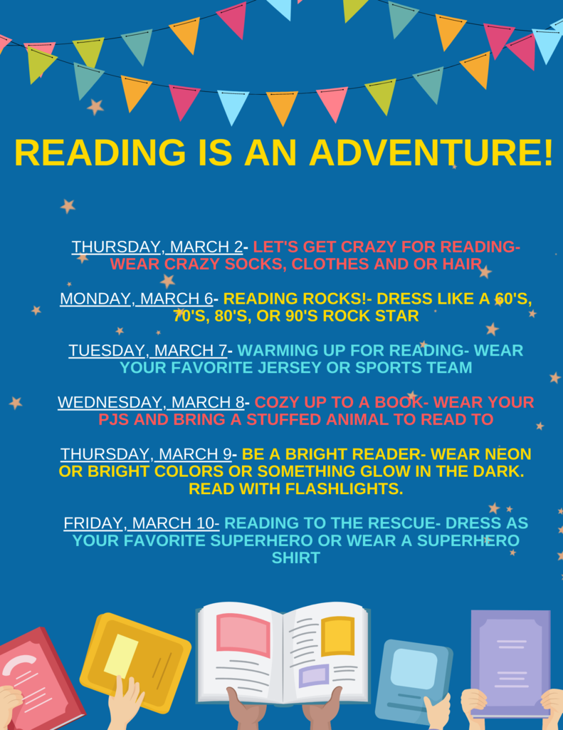 Reading is an adventure flyer for dress-up days